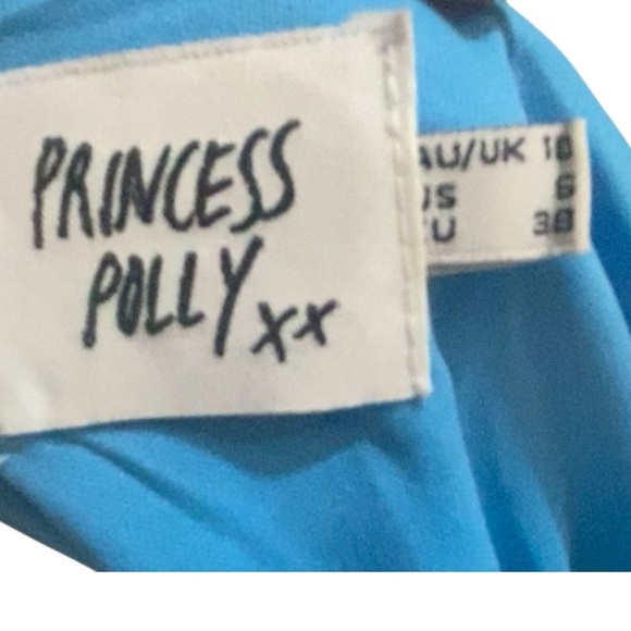 Princess Polly Blue Asymmetrical Ruched Bodycon Dress Size 6 - Picture 6 of 12